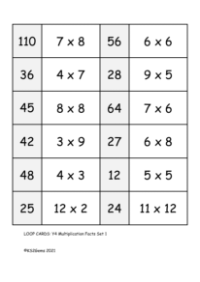 Multiplication Facts Set 1