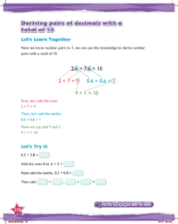 Try it, Deriving pairs of decimals with a total of 10