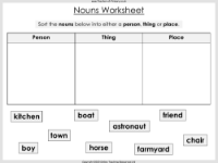 Nouns - Worksheet