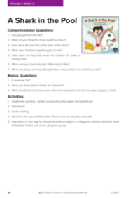 "A Shark in the Pool" - Phonics Story - Worksheet
