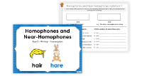 Homophones and Near Homophones