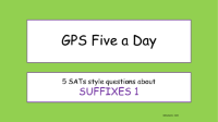 Suffixes 1 SATs Style Questions