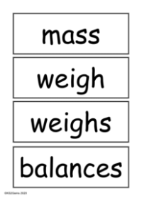 Vocabulary - Measures: Mass