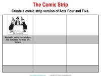 Macbeth - Lesson 22 - The Comic Strip Worksheet