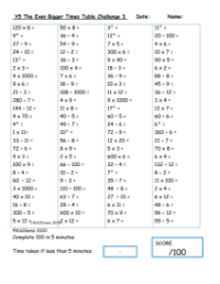 The Even Bigger Times Table Challenge 3