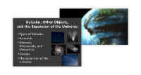 Galaxies, Other Objects and the Universe