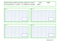  Division Set H 2 digit number - all tables with remainder