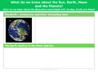 The Earth fact file - Worksheet