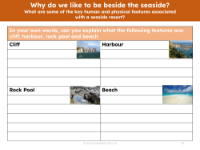 Seaside features - Worksheet