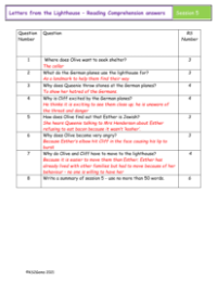 5. Reading Comprehension answers