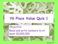 Numbers to 10,000,000 Quiz