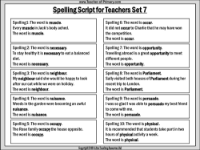 Spellings - Set 7 Teachers Script