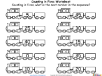 Counting in Multiples of Five Train - Worksheet