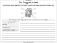 The Magic Finger - Lesson 3: The Greggs - Worksheet