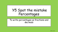 Equivalent Percentages Decimals and Fractions Spot the Mistake