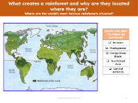 Locate on a map - Rainforests of the world