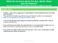 How can you explain the movement of the Moon relative to the Earth? - Teacher notes