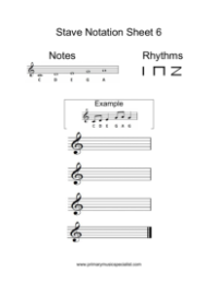 Stave Notation Sheet Note Names 6