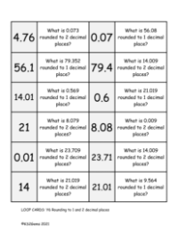 Loop Card Game - Rounding to 1 and 2 decimal places