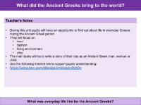 What was everyday life like for the Ancient Greeks? - Teacher notes