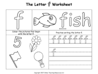 The Letter F - Worksheet