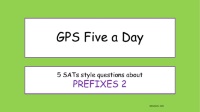 Prefixes 2 SATs Style Questions