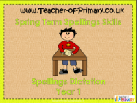 Kindergarten Spring Term Spellings - PowerPoint