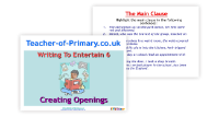 Writing to Entertain - Lesson 6 - Creating Openings