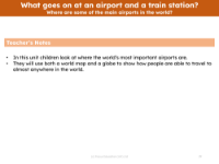 Where are some of the main airports in the world? - Teacher notes