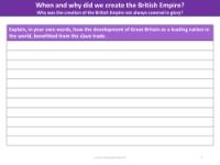 How did the development of Great Britain benefit from the slave trade? - Writing task