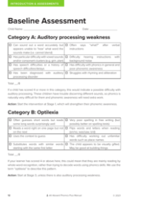 Baseline Assessment Categories A, B, C, D and E  