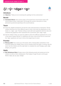 Phonemes "j,g,dge" - Lesson plan 