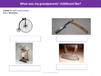 Name the item - Grandparents' childhood