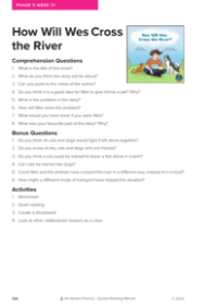 Week 31 "How Will Wes Cross the River?" - Phonics Story - Worksheet 