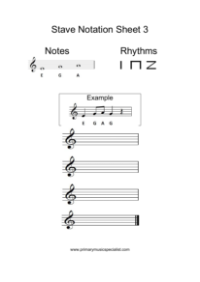 Stave Notation Sheet Note Names 3
