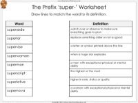 The Prefix 'super-' - Worksheet